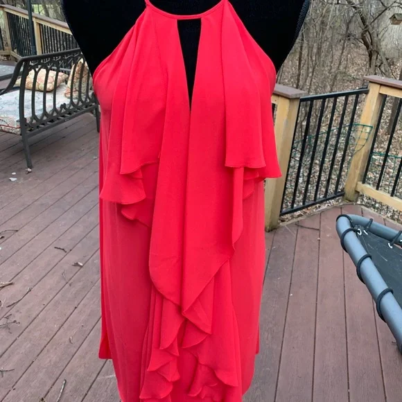 BCBGMaxAzria Red Halter Dress - Picture 3 of 8